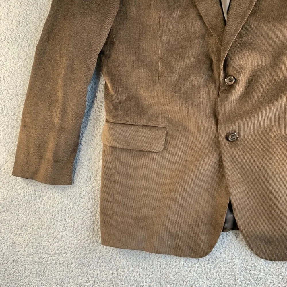 NEW Jos A Bank Blazer Mens 46 L Long Brown‎ Corduroy Sport Coat Jacket Lyocell *